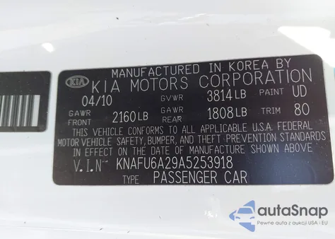 2010 Kia Forte Koup Ex from USA, damaged, VIN KNAFU6A29A5253918